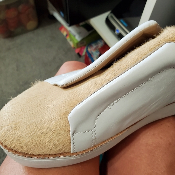 Free People x M4D3 slip ons white calf hair size 9.5M EUC special occasion - Picture 8 of 13